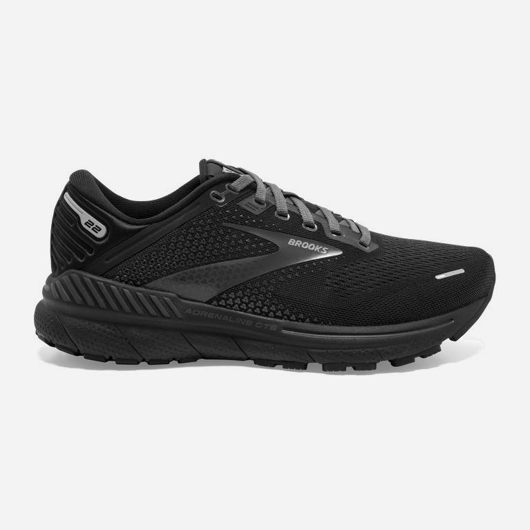 Brooks Adrenaline Gts 22 NZ - Women's Supportive Road Running Shoes - Black/White/Charcoal/Ebony (25